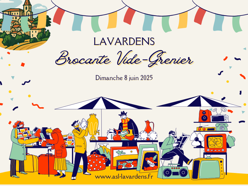 Stands de brocante au cœur du village de Lavardens – édition 2025