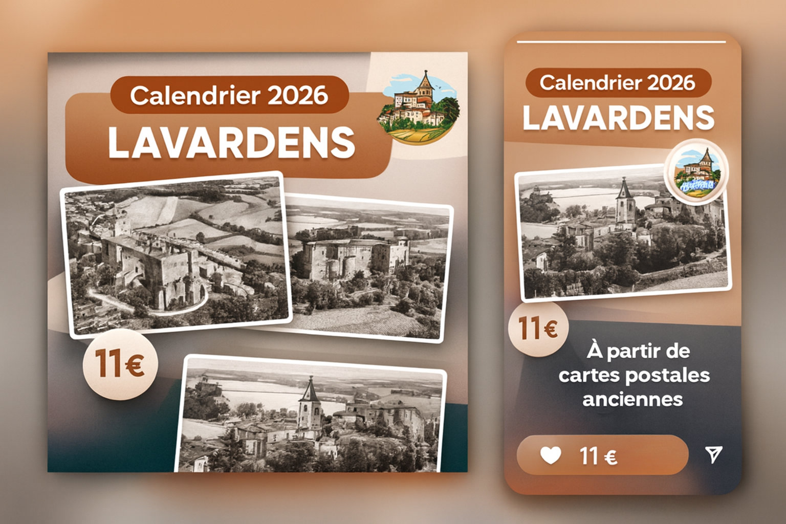 Calendrier 2026 – Lavardens, cartes postales anciennes
